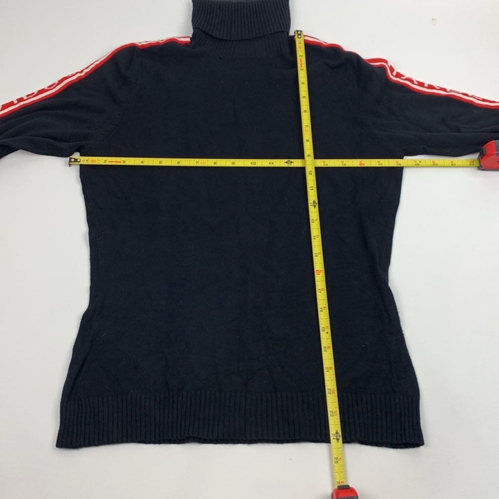 Harley-Davidson Black Turtleneck Sweater with Red Logo HD Sleeves Size Medium - Picture 8 of 11